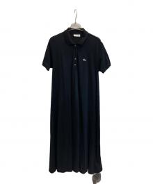 LACOSTE（ラコステ）の古着「鹿の子地マキシ丈ドレス」｜ブラック