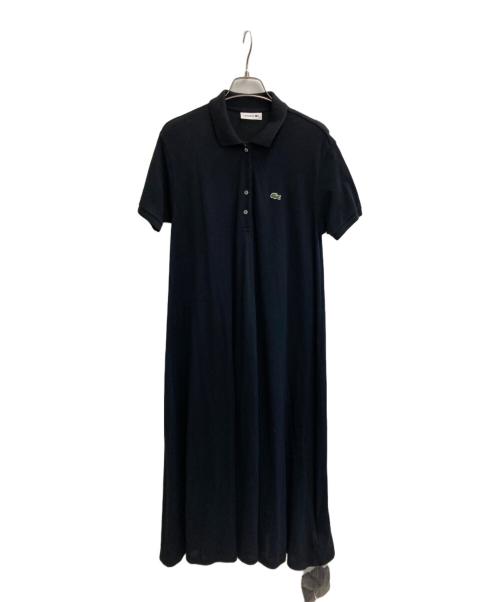 LACOSTE（ラコステ）LACOSTE (ラコステ) 鹿の子地マキシ丈ドレス ブラック サイズ:34の古着・服飾アイテム