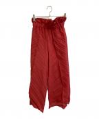 ISSEY MIYAKEイッセイミヤケ）の古着「シワ加工ワイドパンツ」｜レッド