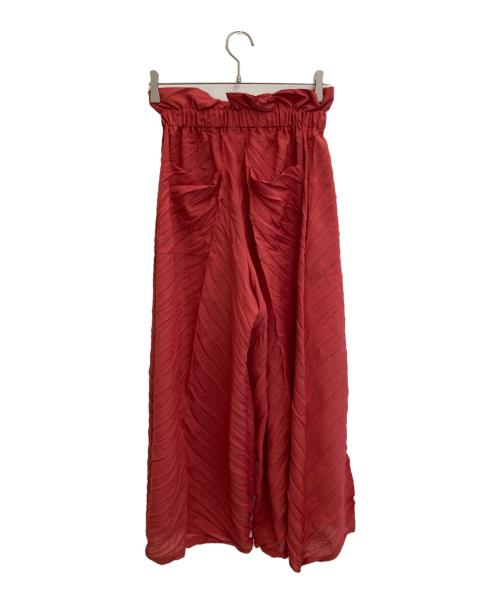 ISSEY MIYAKE（イッセイミヤケ）ISSEY MIYAKE (イッセイミヤケ) シワ加工ワイドパンツ レッド サイズ:2の古着・服飾アイテム
