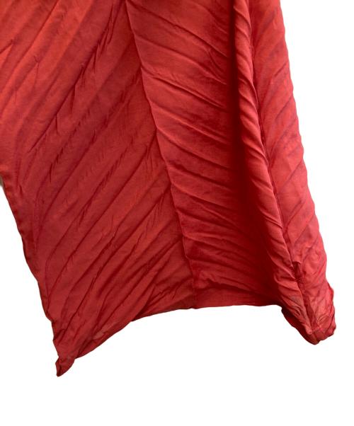 ISSEY MIYAKE（イッセイミヤケ）ISSEY MIYAKE (イッセイミヤケ) シワ加工ワイドパンツ レッド サイズ:2の古着・服飾アイテム