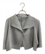 PLEATS PLEASEプリーツプリーズ）の古着「プリーツカーディガン」｜グレー