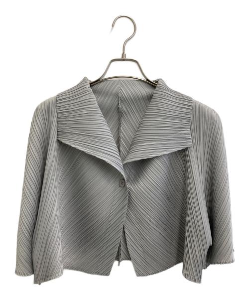 PLEATS PLEASE（プリーツプリーズ）PLEATS PLEASE (プリーツプリーズ) プリーツカーディガン グレー サイズ:3の古着・服飾アイテム