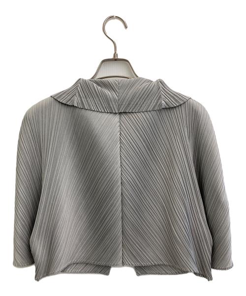 PLEATS PLEASE（プリーツプリーズ）PLEATS PLEASE (プリーツプリーズ) プリーツカーディガン グレー サイズ:3の古着・服飾アイテム