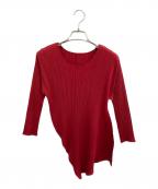 PLEATS PLEASEプリーツプリーズ）の古着「プリーツカットソー」｜レッド