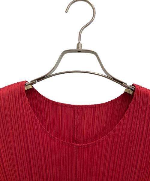 PLEATS PLEASE（プリーツプリーズ）PLEATS PLEASE (プリーツプリーズ) プリーツカットソー レッド サイズ:3の古着・服飾アイテム