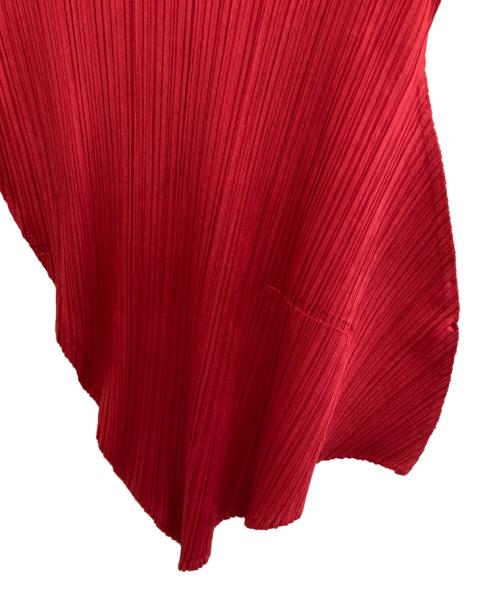 PLEATS PLEASE（プリーツプリーズ）PLEATS PLEASE (プリーツプリーズ) プリーツカットソー レッド サイズ:3の古着・服飾アイテム
