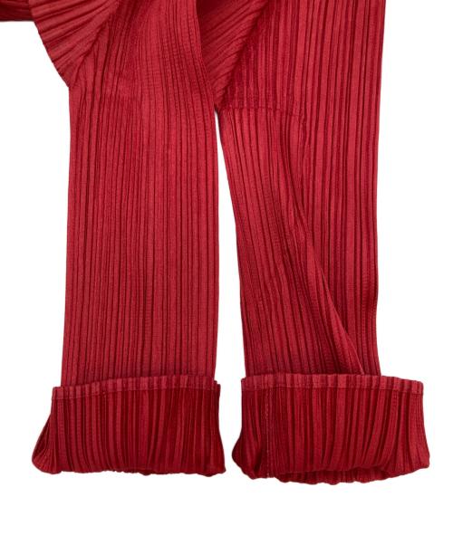 PLEATS PLEASE（プリーツプリーズ）PLEATS PLEASE (プリーツプリーズ) プリーツカットソー レッド サイズ:3の古着・服飾アイテム