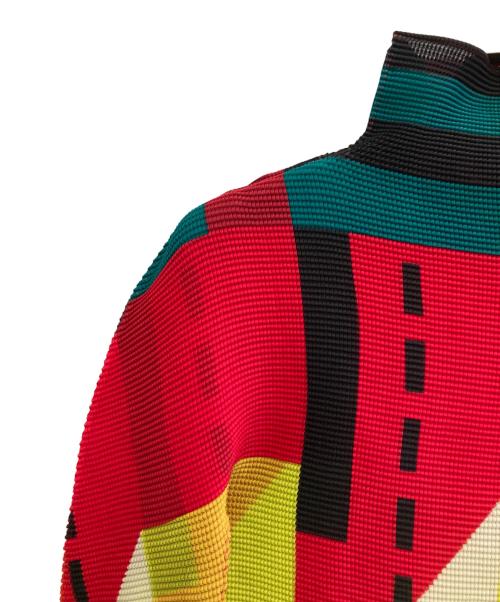 me ISSEY MIYAKE（ミーイッセイ ミヤケ）me ISSEY MIYAKE (ミーイッセイ ミヤケ) ハイネックプリーツカットソー マルチカラー サイズ:-の古着・服飾アイテム