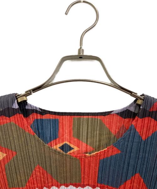 PLEATS PLEASE（プリーツプリーズ）PLEATS PLEASE (プリーツプリーズ) ジオメトリックプリーツカットソー マルチカラー サイズ:3の古着・服飾アイテム