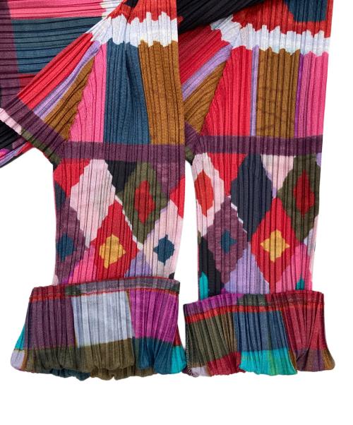 PLEATS PLEASE（プリーツプリーズ）PLEATS PLEASE (プリーツプリーズ) ジオメトリックプリーツカットソー マルチカラー サイズ:3の古着・服飾アイテム