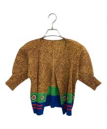 PLEATS PLEASE（プリーツプリーズ）の古着「カーディガン」｜イエロー