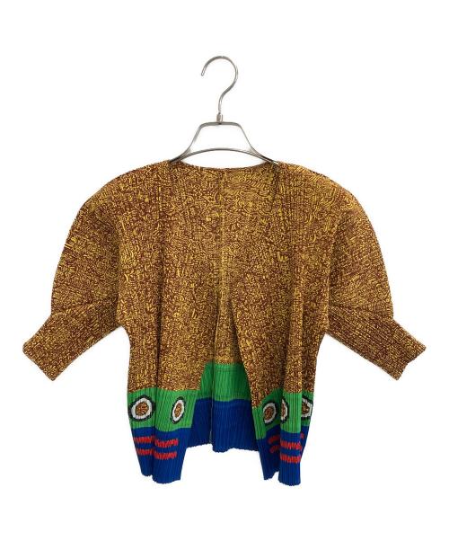 PLEATS PLEASE（プリーツプリーズ）PLEATS PLEASE (プリーツプリーズ) カーディガン イエロー サイズ:3の古着・服飾アイテム