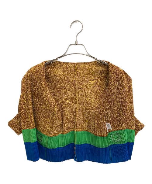 PLEATS PLEASE（プリーツプリーズ）PLEATS PLEASE (プリーツプリーズ) カーディガン イエロー サイズ:3の古着・服飾アイテム