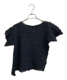 ISSEY MIYAKE（イッセイミヤケ）の古着「アシンメトリーカットソー」｜ブラック