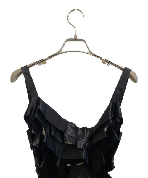 ISSEY MIYAKE（イッセイミヤケ）ISSEY MIYAKE (イッセイミヤケ) Satin Ribbon Cage Dress ブラック サイズ:Ｍの古着・服飾アイテム