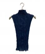 ISSEY MIYAKEイッセイミヤケ）の古着「シフォンプリーツノースリーブカットソー」｜ネイビー