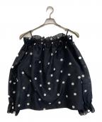 Sov.ソブ）の古着「2WAYドットオーガンジーブラウス.」｜ネイビー
