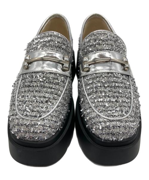DIANA（ダイアナ）DIANA (ダイアナ) 厚底ビットローファー シルバー サイズ:23の古着・服飾アイテム