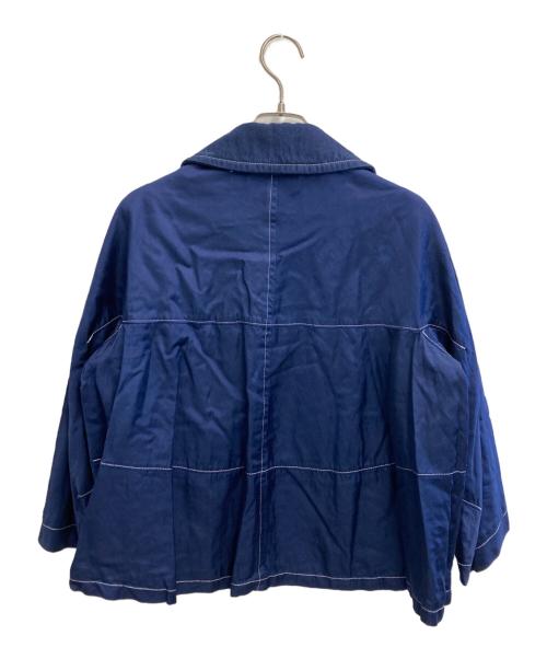 tricot COMME des GARCONS（トリココムデギャルソン）tricot COMME des GARCONS (トリココムデギャルソン) 丸襟カバーオールジャケット ネイビー サイズ:Mの古着・服飾アイテム