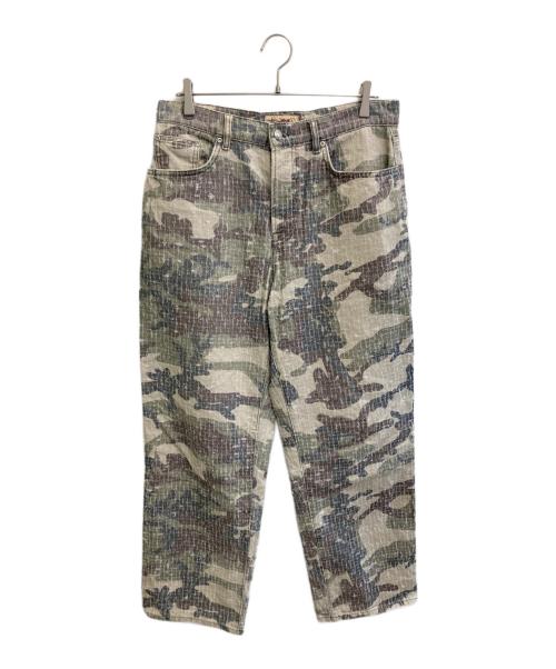 stussy（ステューシー）stussy (ステューシー) BIG OL' JEAN CAMO CANVAS NEEDLE PUNCH オリーブ サイズ:30の古着・服飾アイテム