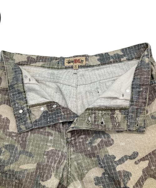 stussy（ステューシー）stussy (ステューシー) BIG OL' JEAN CAMO CANVAS NEEDLE PUNCH オリーブ サイズ:30の古着・服飾アイテム