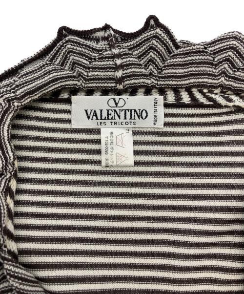 VALENTINO（ヴァレンティノ）VALENTINO (ヴァレンティノ) ボレロカーディガン ブラウン×ホワイト サイズ:Freeの古着・服飾アイテム