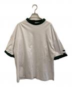 N.HOOLYWOODエヌ ハリウッド）の古着「Big Ringer T-Shirt」｜グリーン×ホワイト