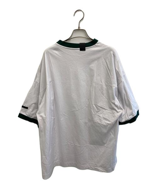 N.HOOLYWOOD（エヌ ハリウッド）N.HOOLYWOOD (エヌ ハリウッド) Big Ringer T-Shirt グリーン×ホワイト サイズ:36の古着・服飾アイテム
