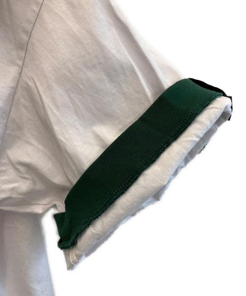 N.HOOLYWOOD（エヌ ハリウッド）N.HOOLYWOOD (エヌ ハリウッド) Big Ringer T-Shirt グリーン×ホワイト サイズ:36の古着・服飾アイテム