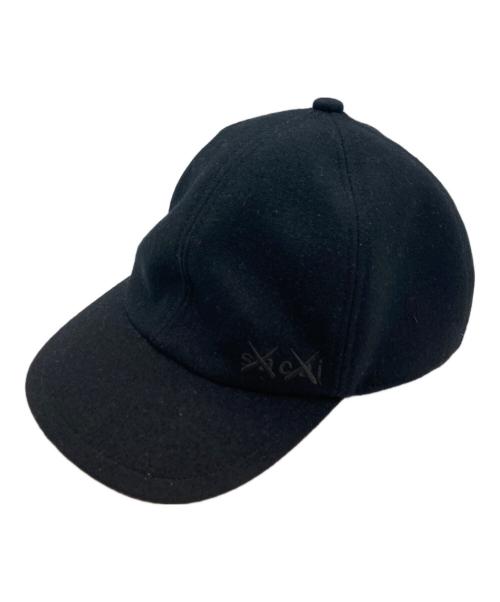 sacai（サカイ）sacai (サカイ) KAWS (カウズ) Melton Cap ブラック サイズ:3の古着・服飾アイテム