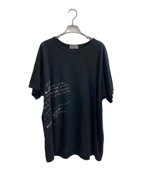Yohji Yamamoto pour homme（ヨウジヤマモト プールオム）Yohji Yamamoto pour homme (ヨウジヤマモト プールオム) 英字プリントTシャツ ブラック サイズ:3の古着・服飾アイテム