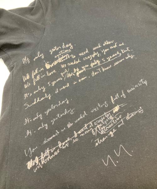 Yohji Yamamoto pour homme（ヨウジヤマモト プールオム）Yohji Yamamoto pour homme (ヨウジヤマモト プールオム) 英字プリントTシャツ ブラック サイズ:3の古着・服飾アイテム
