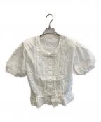 PINK HOUSEピンクハウス）の古着「フリルブラウス」｜ホワイト