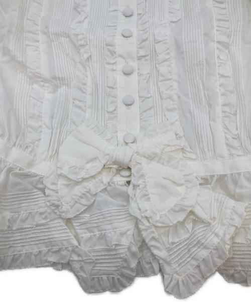 PINK HOUSE（ピンクハウス）PINK HOUSE (ピンクハウス) フリルブラウス ホワイト サイズ:無しの古着・服飾アイテム