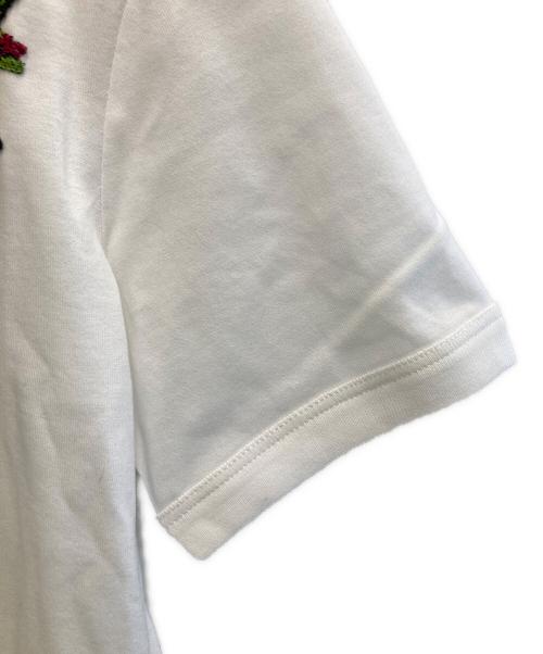 DOLCE & GABBANA（ドルチェ＆ガッバーナ）DOLCE & GABBANA (ドルチェ＆ガッバーナ) フローラル刺繍Tシャツ ホワイト サイズ:36の古着・服飾アイテム