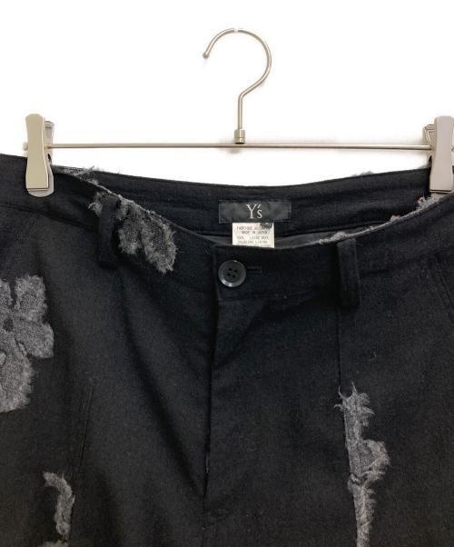 Y's（ワイズ）Y's (ワイズ) フラワーニードルウールパンツ ブラック サイズ:2の古着・服飾アイテム