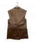 DES PRES (デ プレ) レザーライクサテン ダブルブレストジレ ブラウン サイズ:36：6000円