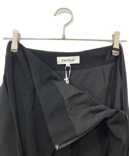 ENFOLD（エンフォルド）ENFOLD (エンフォルド) ダブルクロスドレープスカート ブラック サイズ:36の古着・服飾アイテム