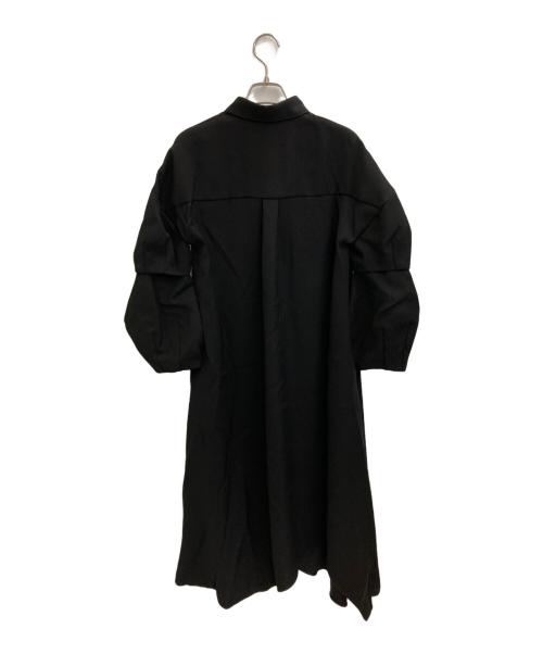 ENFOLD（エンフォルド）ENFOLD (エンフォルド) PEツイル フレア シャツドレス ブラック サイズ:36の古着・服飾アイテム