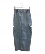 CLANEクラネ）の古着「サークルカット レイヤード デニムスカート」｜インディゴ