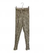 ISSEY MIYAKEイッセイミヤケ）の古着「ベロアプリーツパンツ」｜ベージュ