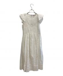 RED VALENTINO（レッドヴァレンティノ）の古着「SANGALLO EMBROIDERED COTTON VOILE DRESS」｜ホワイト