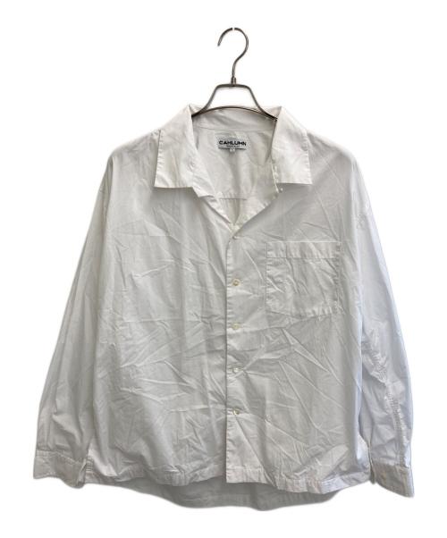 CAHLUMN（カウラム）CAHLUMN (カウラム) Magazine Pocket Broadcloth Open Collar Shirt ホワイト サイズ:Ｌの古着・服飾アイテム
