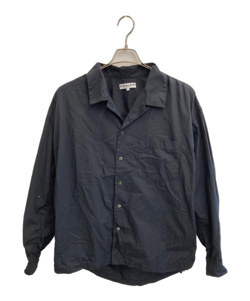 CAHLUMN（カウラム）CAHLUMN (カウラム) Magazine Pocket Broadcloth Open Collar Shirt ブラック サイズ:Ｌの古着・服飾アイテム