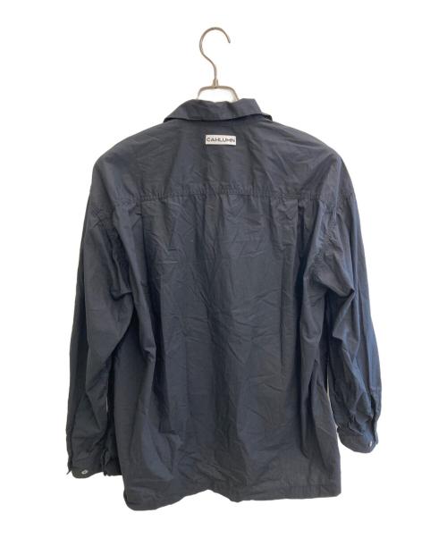 CAHLUMN（カウラム）CAHLUMN (カウラム) Magazine Pocket Broadcloth Open Collar Shirt ブラック サイズ:Ｌの古着・服飾アイテム