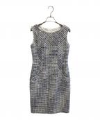 Reneルネ）の古着「TISSUE ノースリーブワンピース」｜ホワイト×ブルー