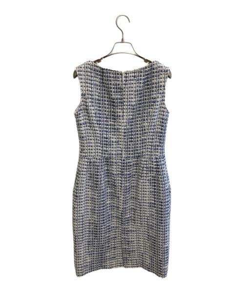 Rene（ルネ）Rene (ルネ) TISSUE ノースリーブワンピース ホワイト×ブルー サイズ:36の古着・服飾アイテム