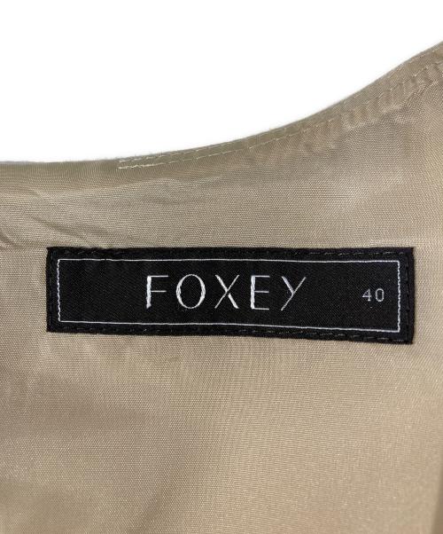 FOXEY（フォクシー）FOXEY (フォクシー) バイカラーノースリーブワンピース ベージュ×ブルー サイズ:SIZE 40の古着・服飾アイテム