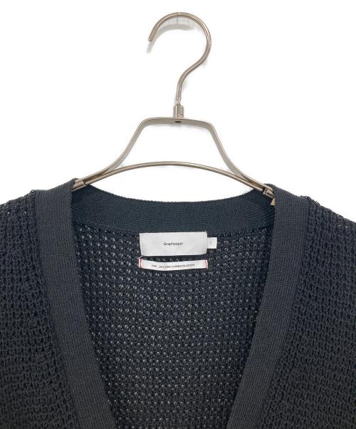 Graphpaper（グラフペーパー）Graphpaper (グラフペーパー) Linen SOLOTEX Knit Cardigan ブラック サイズ:１の古着・服飾アイテム
